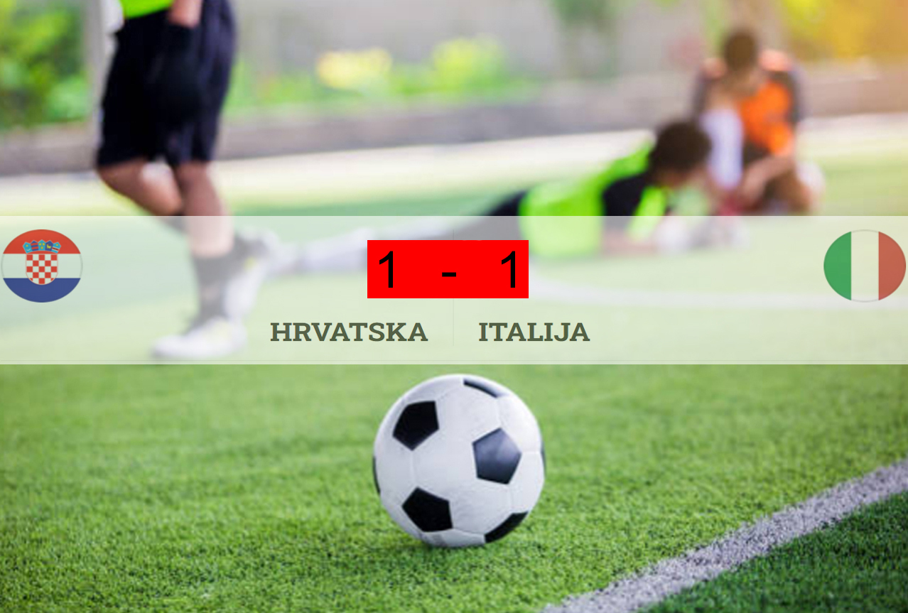 Hrvatska i Italija odigrali remi 1:1 u uzbudljivoj utakmici