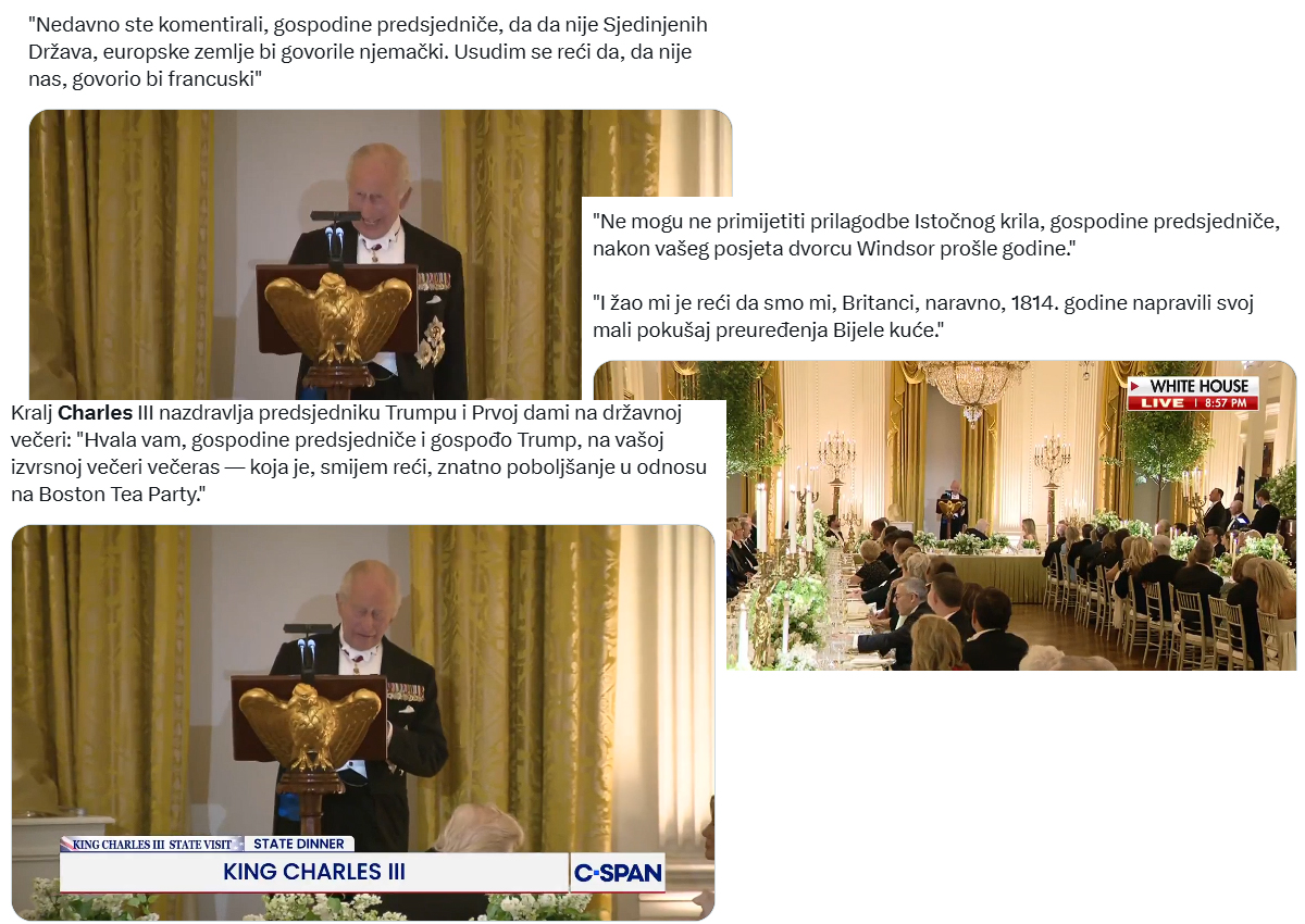 Kralj Charles diplomatskom duhovitošću „odgovorio“ Trumpu: “Bez nas biste govorili francuski”